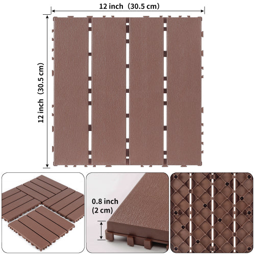 44 Pack Brown Interlocking Deck Tiles