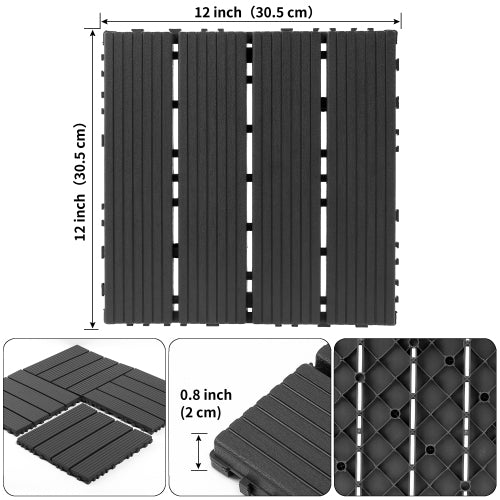 44 Pack Dark Grey Interlocking Deck Tiles
