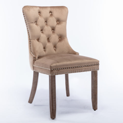 Nikki Collection 2-Pcs Blue&Chrome Velvet Dining Chairs (DE1701BL)