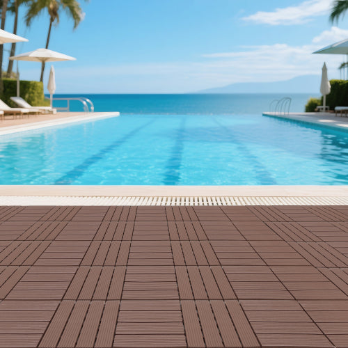 44 Pack Brown Interlocking Deck Tiles