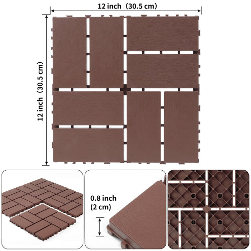 44 Pack Brown Interlocking Deck Tiles