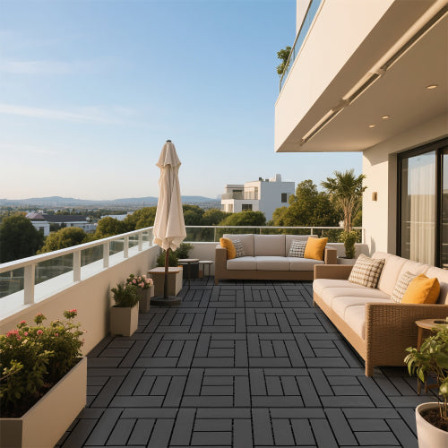44 Pack ZZ Style Dark Gray Interlocking Deck Tiles