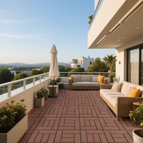 44 Pack ZZ Style Brown Interlocking Deck Tiles