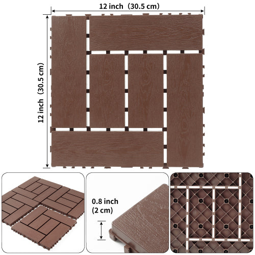 44 Pack ZZ Style Brown Interlocking Deck Tiles