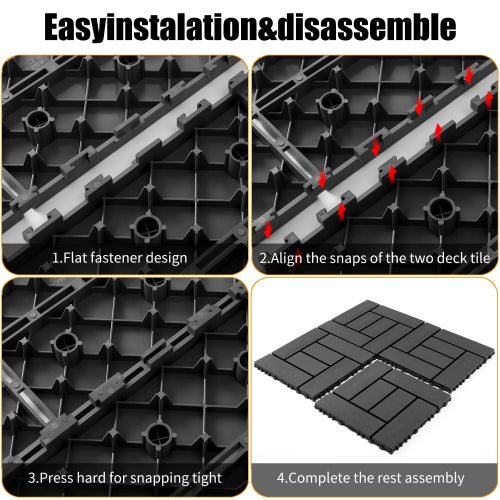 44 Pack ZZ Style Dark Gray Interlocking Deck Tiles