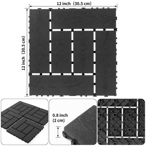 44 Pack ZZ Style Dark Gray Interlocking Deck Tiles