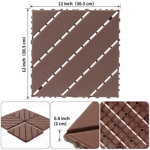 44 Pack Brown Interlocking Deck Tiles