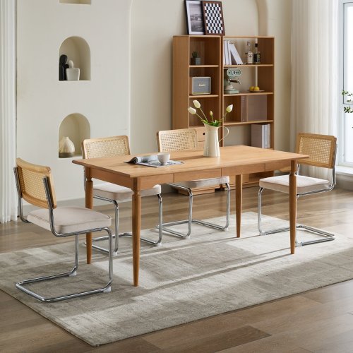 Mid-Century Modern 2-Pcs Golden Velvet Dining Chairs (DE1851BG)