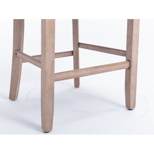 Light Blue Velvet Tufted Barstools 2-Pcs Set (DE2002LB)