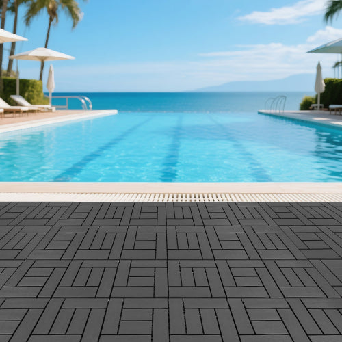 44 Pack ZZ Style Dark Gray Interlocking Deck Tiles