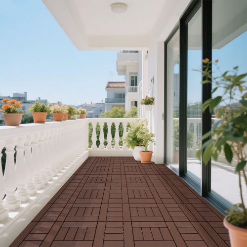 44 Pack Brown H - Style Interlocking Deck Tiles