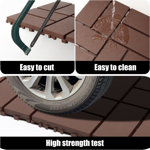 44 Pack Brown Interlocking Deck Tiles