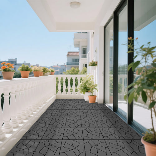 44 Pack Dark Gray H - Style Interlocking Deck Tiles