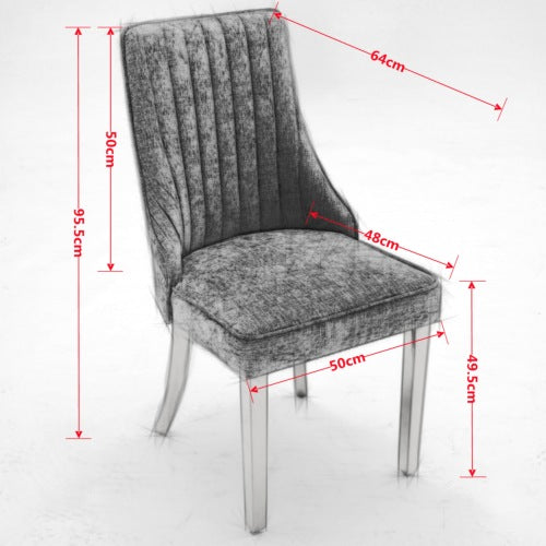 Beige Rayon Chenille Dining Chairs 2-Pcs Set (DE1647BG)