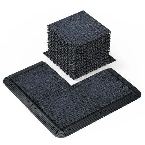 36 Pack 12" Interlocking Patio Carpet Deck Tiles