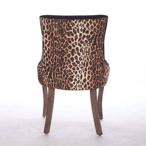 A&A Furniture 2-Pcs Leopard Print Ultra Side Dining Chairs (DE1807LP)