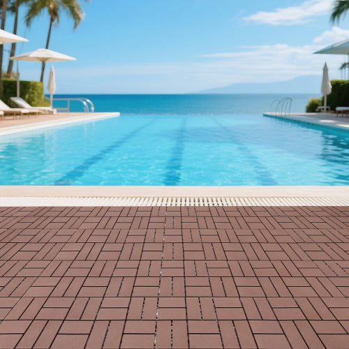 44 Pack Brown Interlocking Deck Tiles