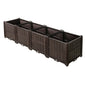 Brown Rectangular Raised Plastic Garden Bed Kit