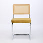 Mid-Century 2-Pcs Golden Velvet Dining Chairs (Cane Back, DE1851GL)