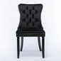 Nikki Collection 2-Pcs Black Velvet Tufted Dining Chair (DE2001BK)