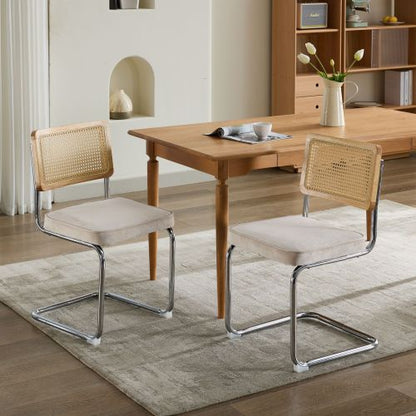Mid-Century Modern 2-Pcs Golden Velvet Dining Chairs (DE1851BG)