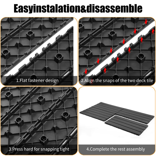 22 Pack Dark Gray 2FT Interlocking Patio Deck Tiles