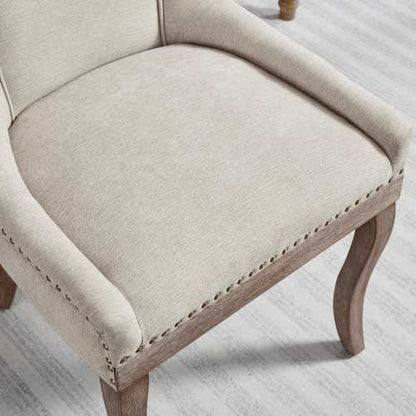 A&A Furniture 2-Pcs Beige Ultra Side Dining Chairs (DE1807BG)