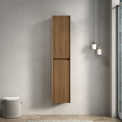 DACI 140cm Badezimmer-Wandschrank (2 Türen + Fächer, Espressofarbe)