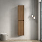 DACI 140cm Badezimmer-Wandschrank (2 Türen + Fächer, Espressofarbe)