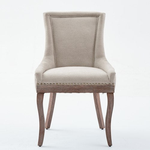 A&A Furniture 2-Pcs Beige Ultra Side Dining Chairs (DE1807BG)