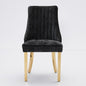 Black Rayon Chenille Dining Chairs 2-Pcs Set (DE1647BK)