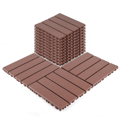 44 Pack Brown Interlocking Deck Tiles