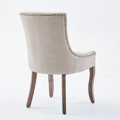 A&A Furniture 2-Pcs Beige Ultra Side Dining Chairs (DE1807BG)