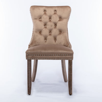 Nikki Collection 2-Pcs Blue&Chrome Velvet Dining Chairs (DE1701BL)