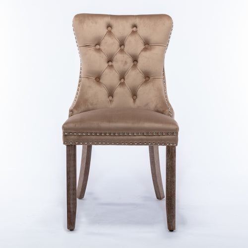 Nikki Collection 2-Pcs Blue&Chrome Velvet Dining Chairs (DE1701BL)