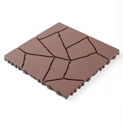 44 Pack Brown Stone - Style Interlocking Deck Tiles