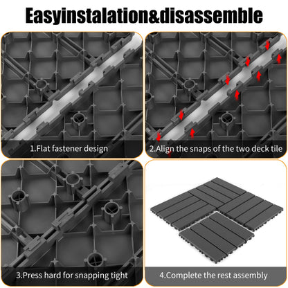 44 Pack Dark Gray  Interlocking Deck Tiles