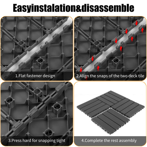 44 Pack Dark Gray  Interlocking Deck Tiles
