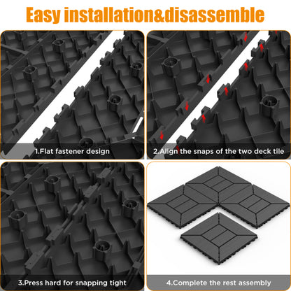 44 Pack New Style Dark Gray Interlocking Deck Tiles