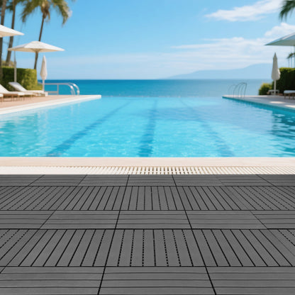 22 Pack Dark Gray 2FT Interlocking Patio Deck Tiles