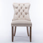 Nikki Collection 2-Pcs Beige Velvet Tufted Dining Chair (DE2001BG)