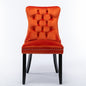 Nikki Collection 2-Pcs Orange Velvet Dining Chairs (DE2001OG)