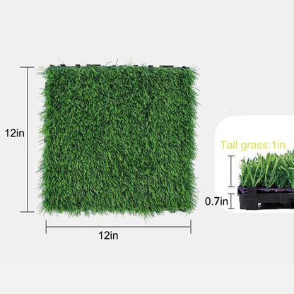Interlocking Artificial Grass Tiles (36pcs, Green)