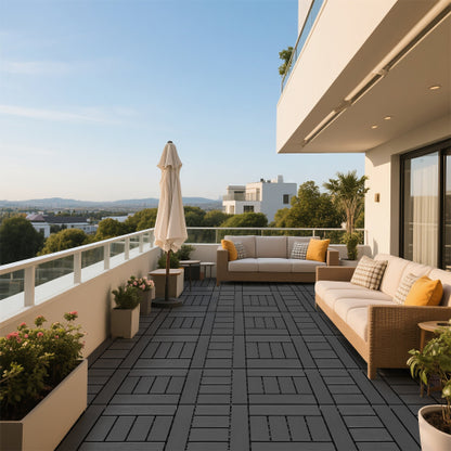 44 Pack Dark Gray H - Style Interlocking Deck Tiles