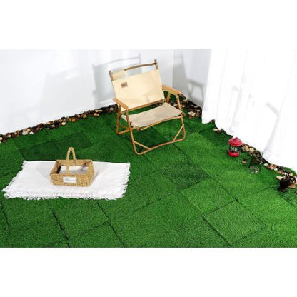 Interlocking Artificial Grass Tiles (36pcs, Green)