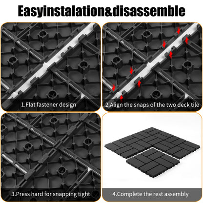 44 Pack Dark Gray Interlocking Deck Tiles