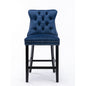 Blue Velvet Tufted Barstools 2-Pcs Set (DE2002BL)