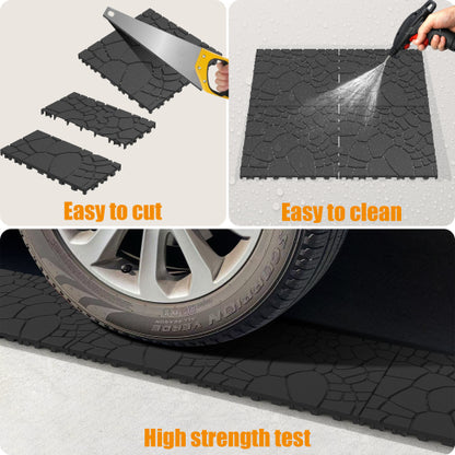 44 Pack Dark Gray 12" Stone - texture Interlocking Patio Deck Tiles