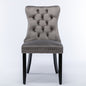 Grey Velvet Tufted Dining Chair 2-Pcs Set (Nikki Collection, DE2001GY)