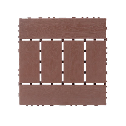 44 Pack Brown H - Style Interlocking Deck Tiles